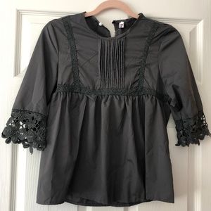 Grey Satin-y Midi Blouse